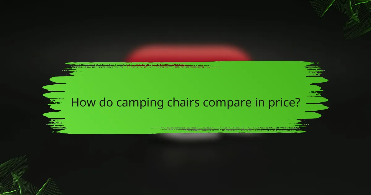 How do camping chairs compare in price?