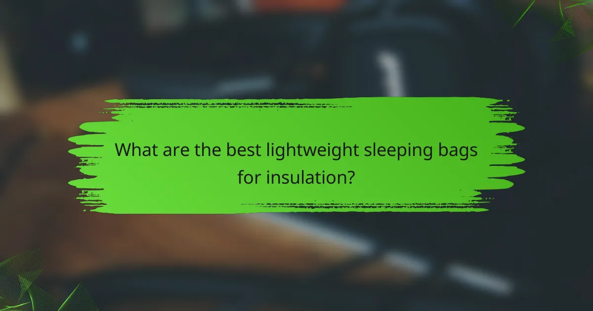 What are the best lightweight sleeping bags for insulation?